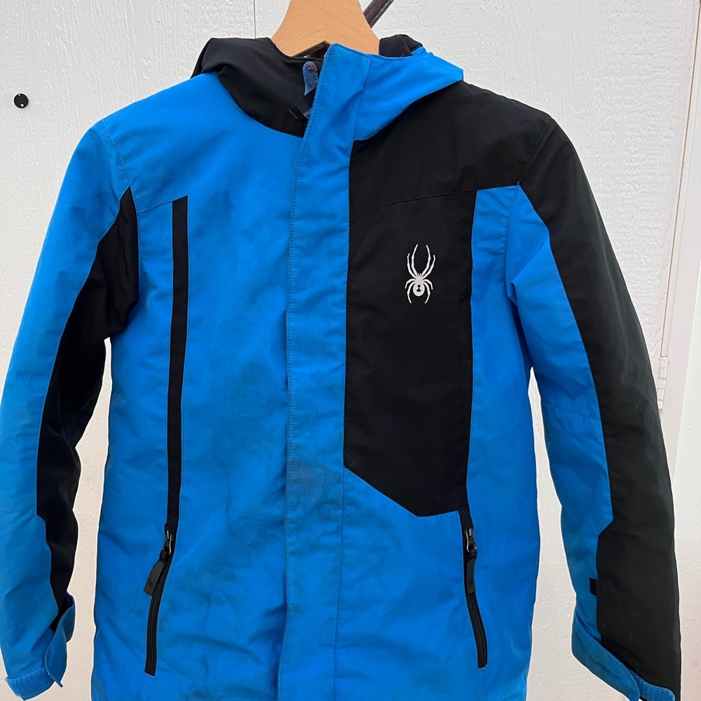 Spyder Blue and Black Ski Jacket with Hood